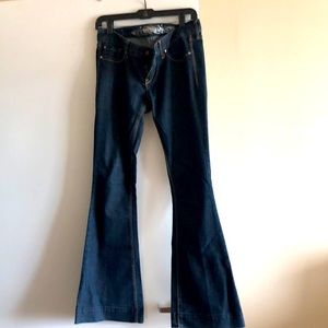 Bell bottom dark wash jeans from Express